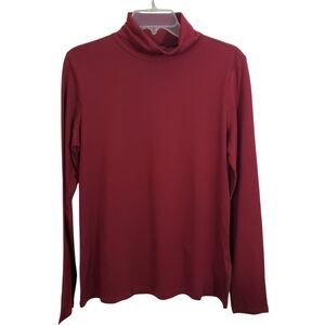 NWT Pendleton Turtleneck Top Pima Cotton Modal Lightweight Maroon Burgundy Large